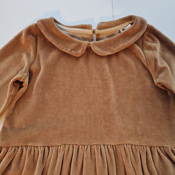 Mouse In A House Tan Velvet Velour Elegant Girls Dress - Size 8/9 yrs NWOT RARE - Picture 2 of 9